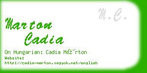 marton cadia business card